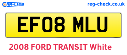 EF08MLU are the vehicle registration plates.
