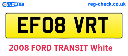 EF08VRT are the vehicle registration plates.