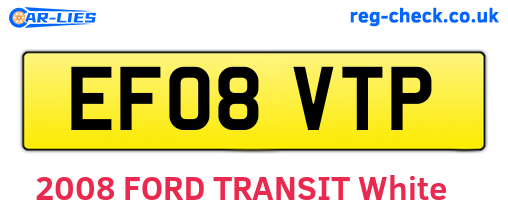 EF08VTP are the vehicle registration plates.