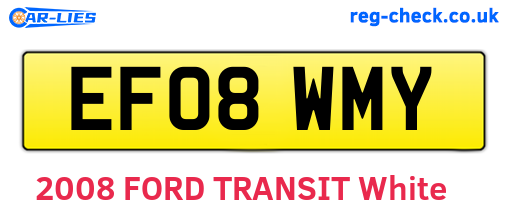 EF08WMY are the vehicle registration plates.