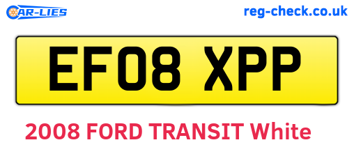 EF08XPP are the vehicle registration plates.