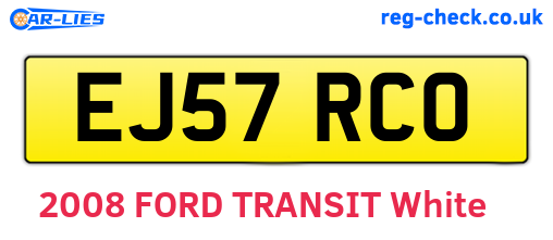 EJ57RCO are the vehicle registration plates.