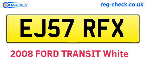 EJ57RFX are the vehicle registration plates.