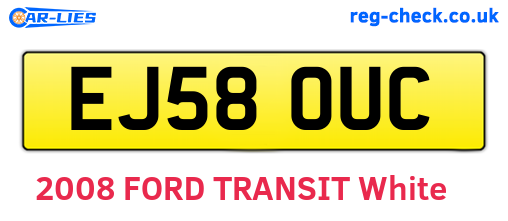 EJ58OUC are the vehicle registration plates.
