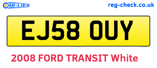EJ58OUY are the vehicle registration plates.