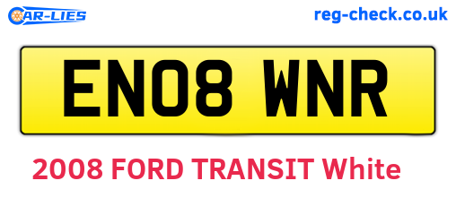 EN08WNR are the vehicle registration plates.