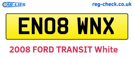 EN08WNX are the vehicle registration plates.