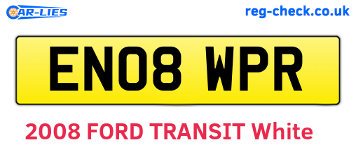EN08WPR are the vehicle registration plates.
