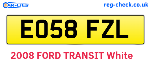 EO58FZL are the vehicle registration plates.