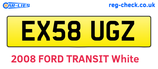 EX58UGZ are the vehicle registration plates.