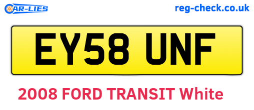 EY58UNF are the vehicle registration plates.
