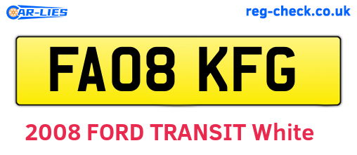 FA08KFG are the vehicle registration plates.