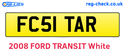 FC51TAR are the vehicle registration plates.