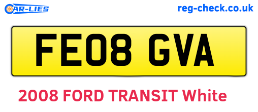 FE08GVA are the vehicle registration plates.