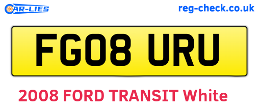 FG08URU are the vehicle registration plates.