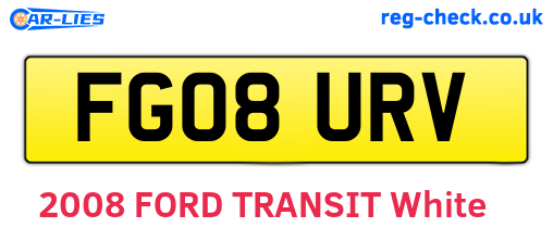 FG08URV are the vehicle registration plates.