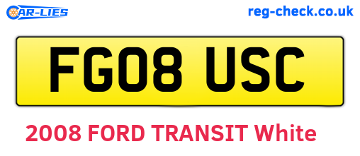 FG08USC are the vehicle registration plates.