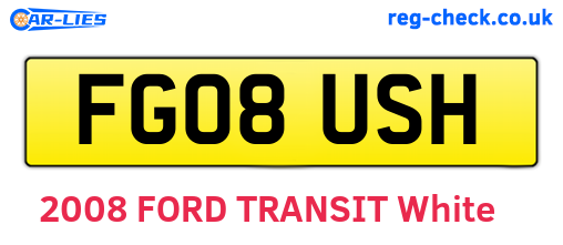 FG08USH are the vehicle registration plates.