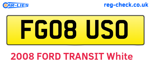 FG08USO are the vehicle registration plates.