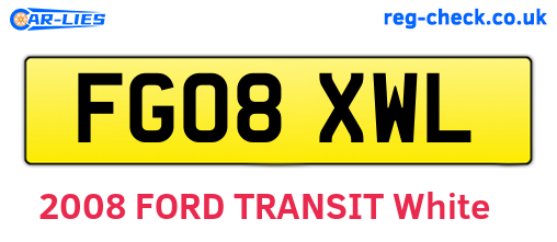 FG08XWL are the vehicle registration plates.