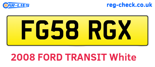 FG58RGX are the vehicle registration plates.