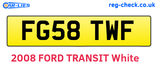 FG58TWF are the vehicle registration plates.