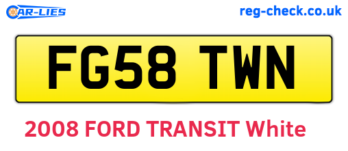 FG58TWN are the vehicle registration plates.
