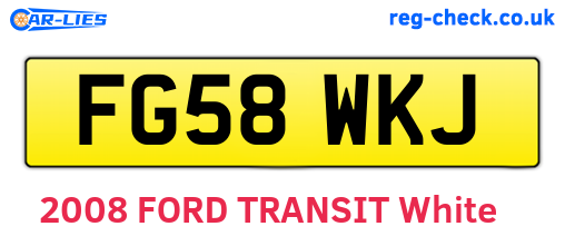 FG58WKJ are the vehicle registration plates.