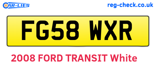 FG58WXR are the vehicle registration plates.