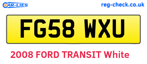 FG58WXU are the vehicle registration plates.