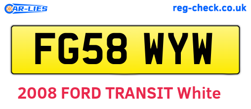 FG58WYW are the vehicle registration plates.
