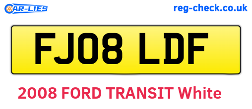 FJ08LDF are the vehicle registration plates.