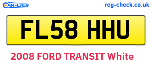 FL58HHU are the vehicle registration plates.
