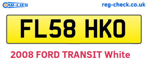 FL58HKO are the vehicle registration plates.
