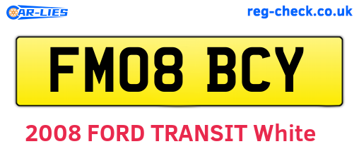 FM08BCY are the vehicle registration plates.
