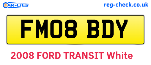 FM08BDY are the vehicle registration plates.
