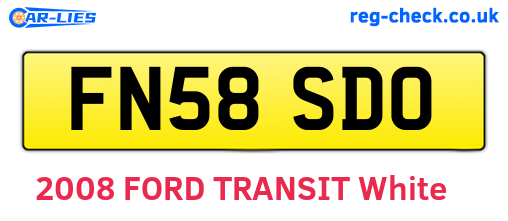 FN58SDO are the vehicle registration plates.