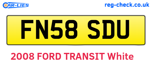 FN58SDU are the vehicle registration plates.