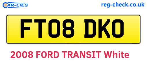 FT08DKO are the vehicle registration plates.