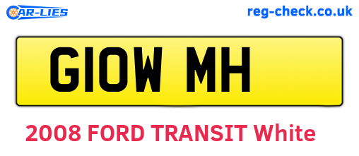 G10WMH are the vehicle registration plates.