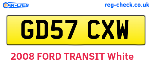 GD57CXW are the vehicle registration plates.