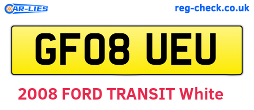 GF08UEU are the vehicle registration plates.