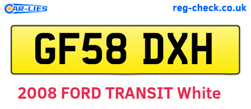 GF58DXH are the vehicle registration plates.