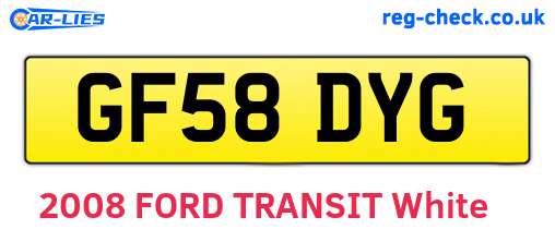 GF58DYG are the vehicle registration plates.