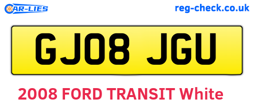 GJ08JGU are the vehicle registration plates.