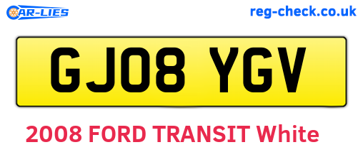GJ08YGV are the vehicle registration plates.