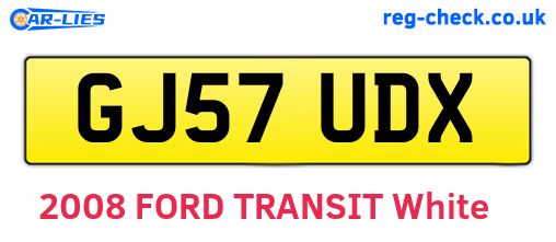GJ57UDX are the vehicle registration plates.