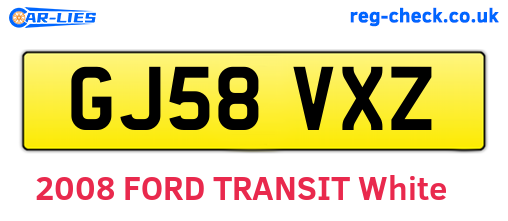 GJ58VXZ are the vehicle registration plates.