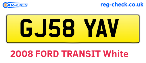 GJ58YAV are the vehicle registration plates.