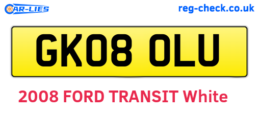 GK08OLU are the vehicle registration plates.